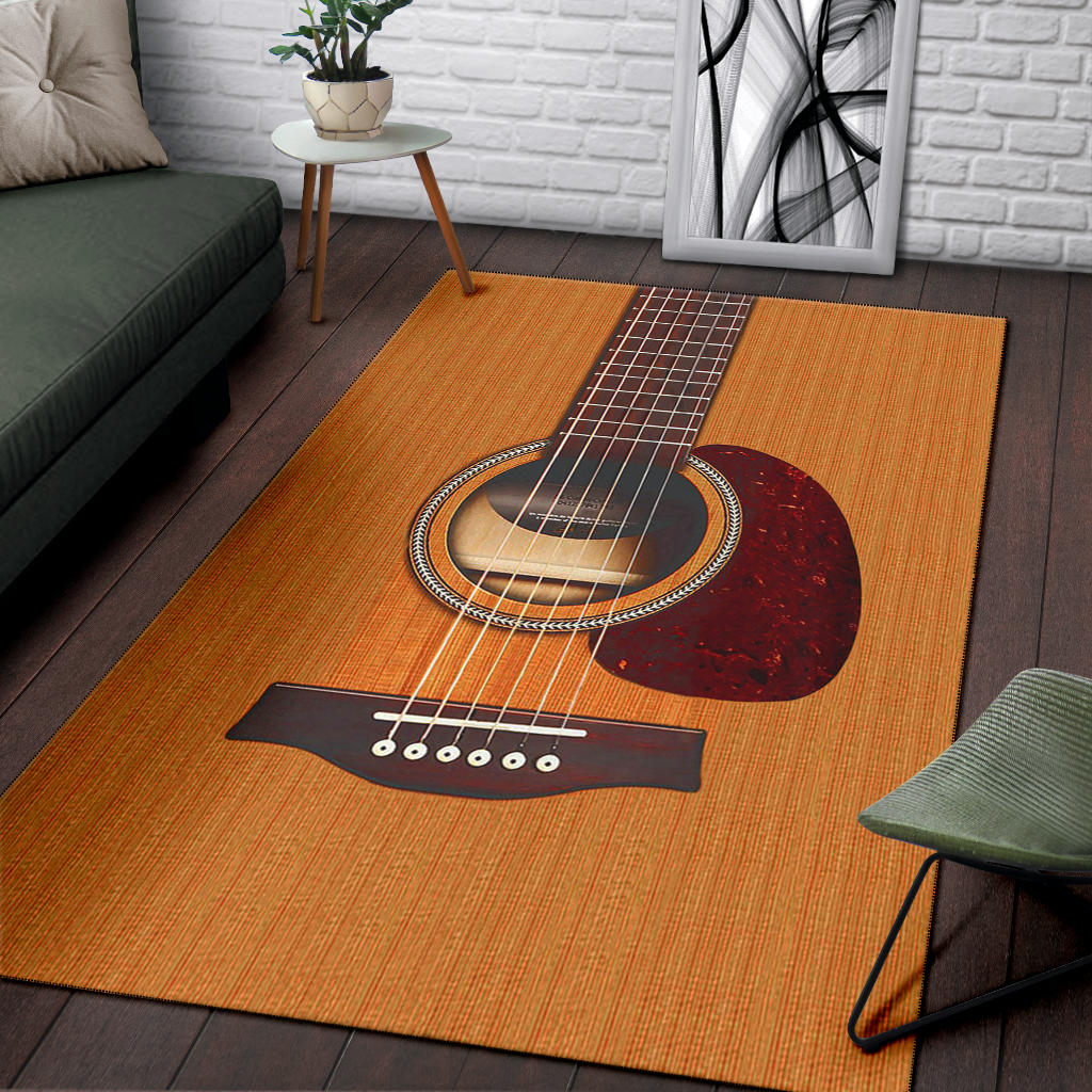 Wooden Guitar Area Rug