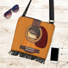 Wooden Guitar Crossbody Boho Handbag