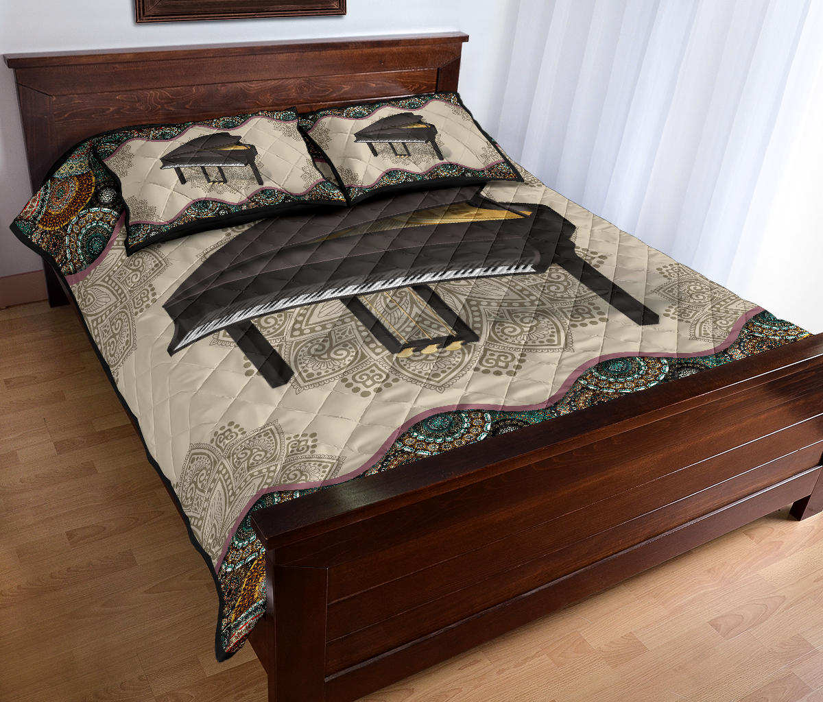 Piano Mandala Quilt Bed Set