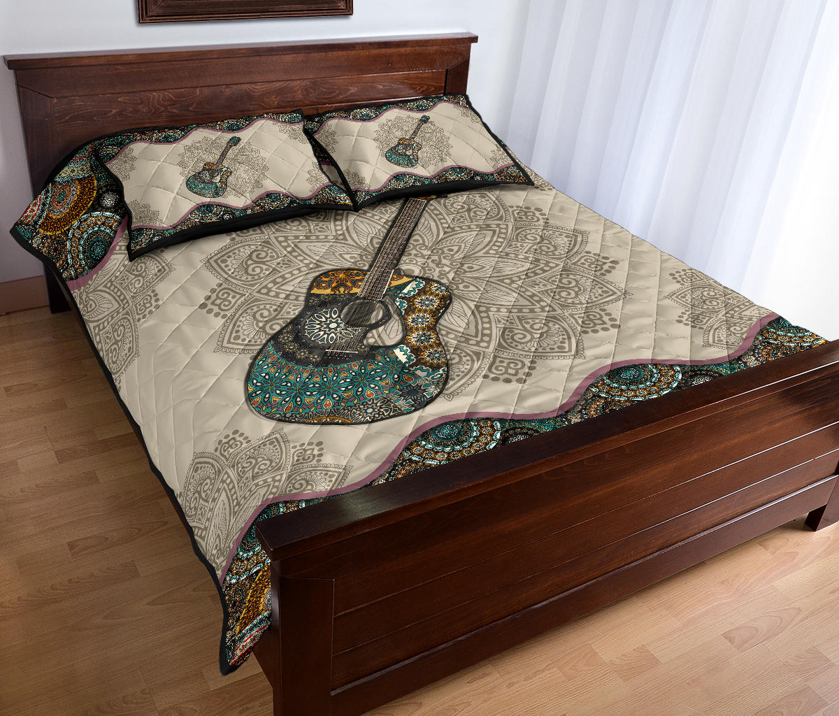 Guitar Mandala Quilt Bed Set - { shop_name }} - Review