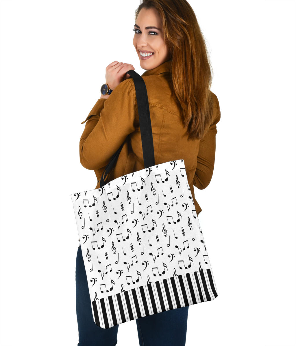 Musical Notes And Piano Art Tote Bag