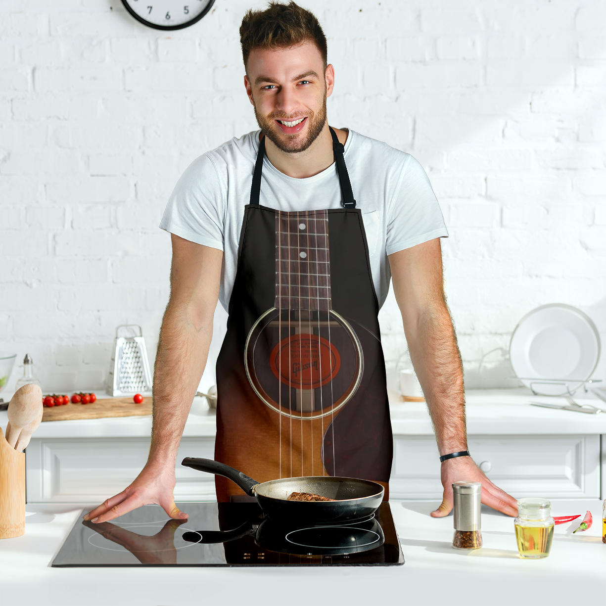Black Guitar Men's Apron