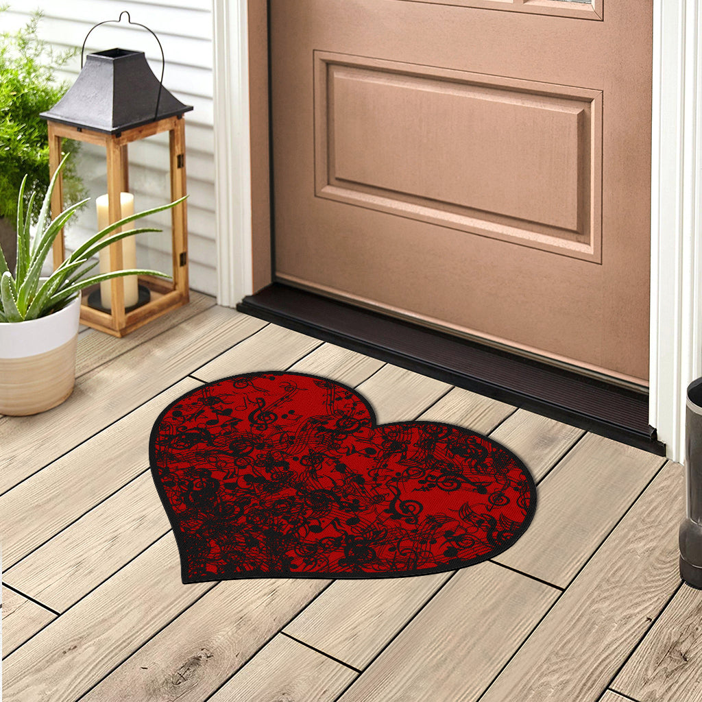 Music Heart Shape Door Mat