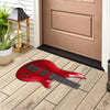 Red Guitar Shape Door Mat