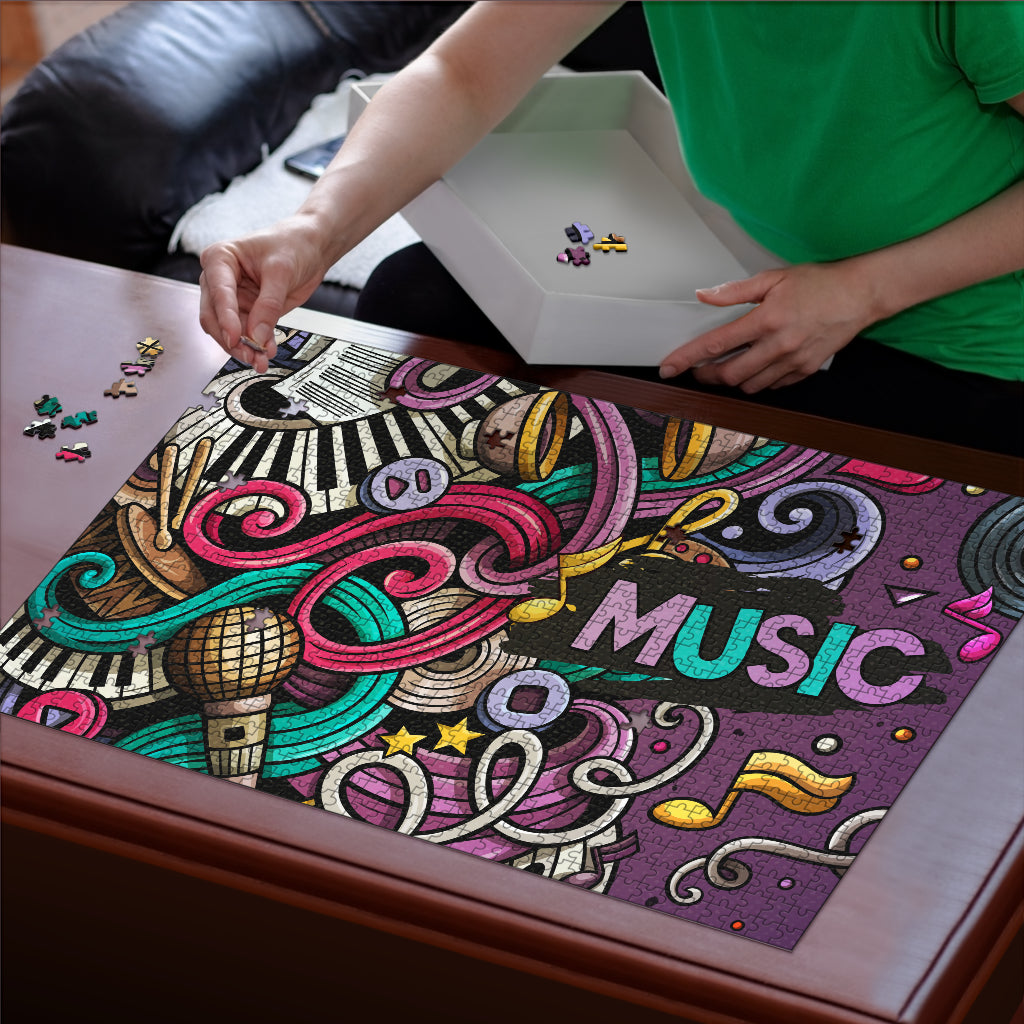Music Instruments Art Wood Jigsaw Puzzle