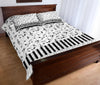 Musical Notes And Piano Art Quilt Bed Set