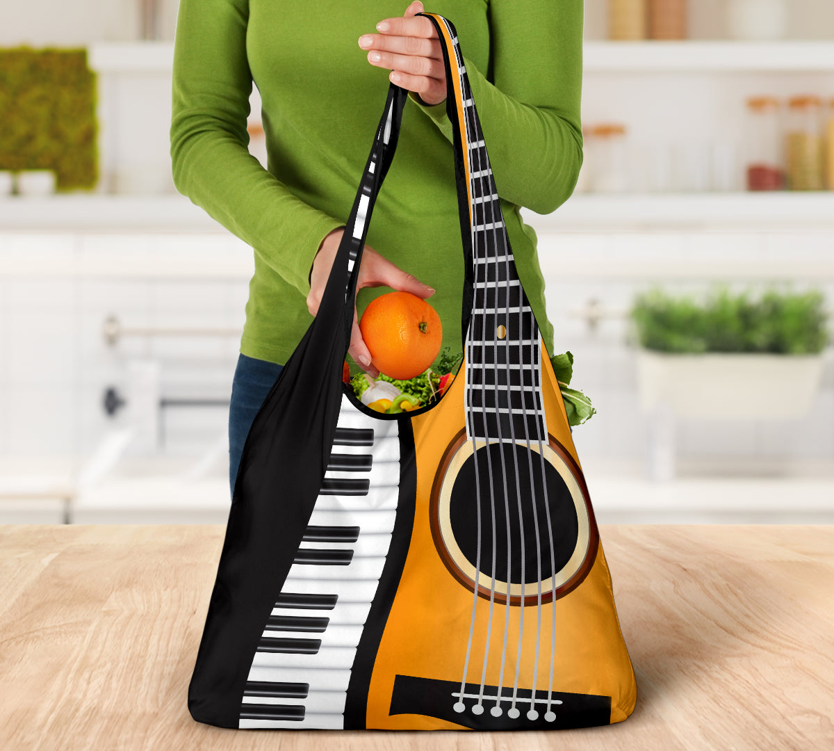 Piano And Guitar Grocery Bag 3-Pack