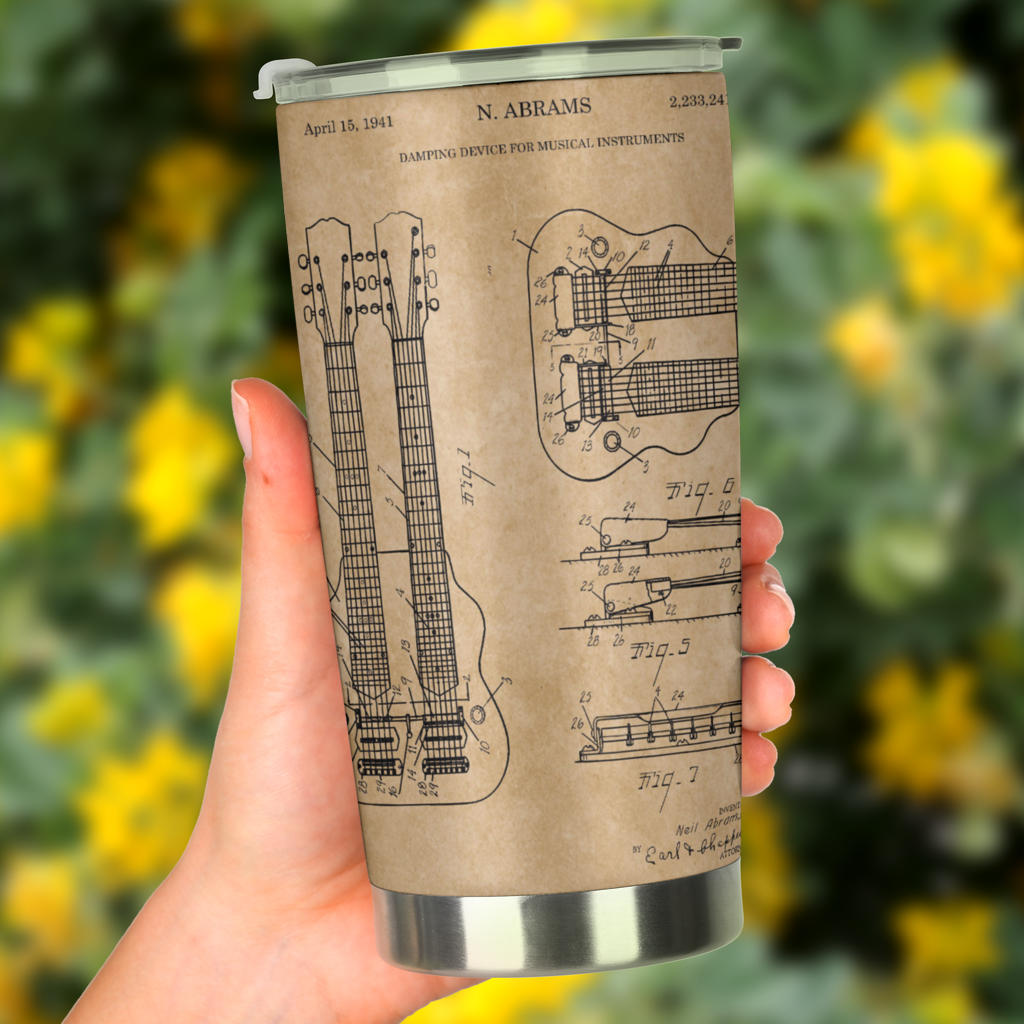 Electric Guitar Grey Patent Tumbler