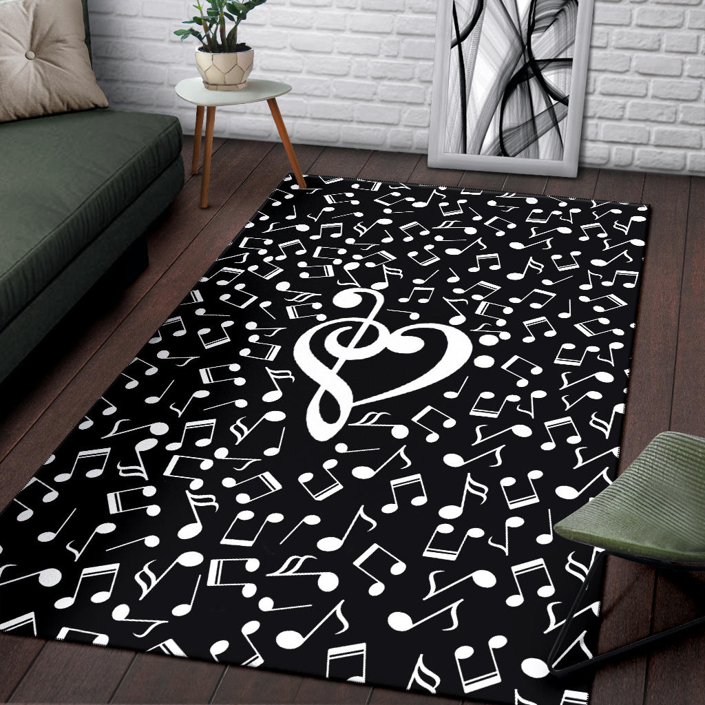 Music Notes Heart Area Rug - { shop_name }} - Review