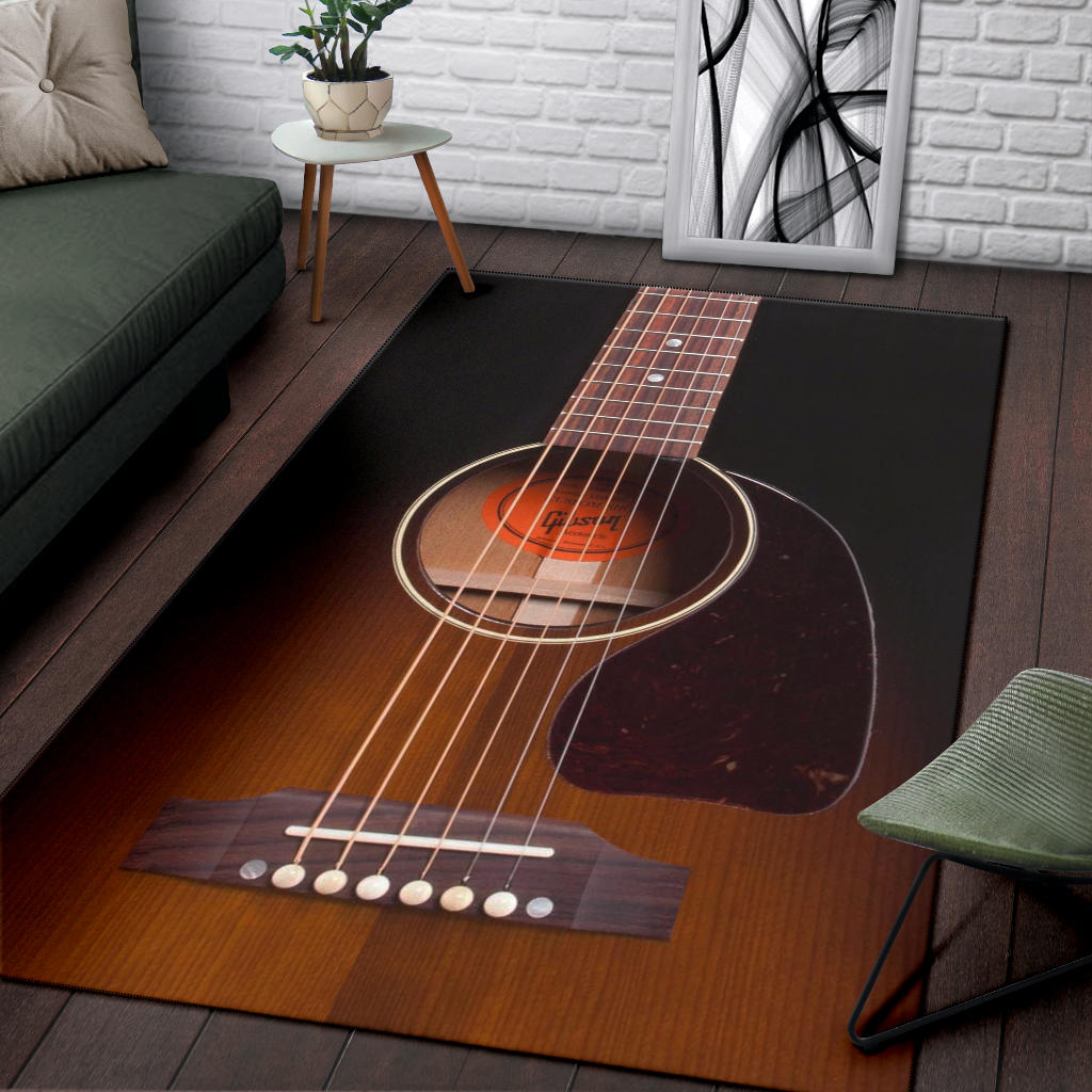Black Guitar Area Rug