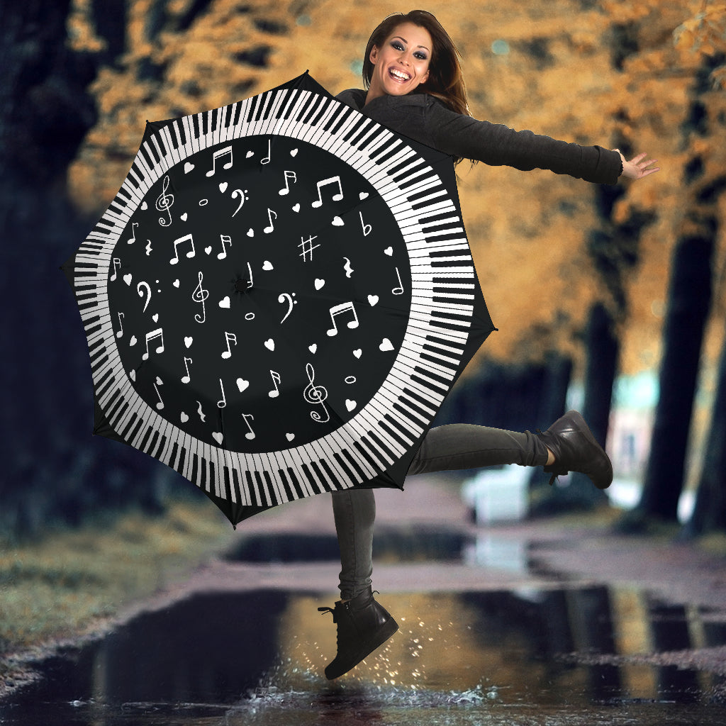 Piano Keys With Music Notes Umbrella