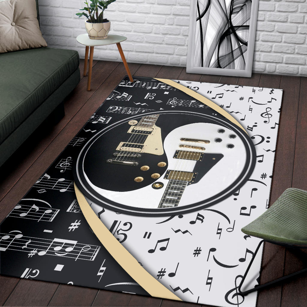 Yin Yang Guitars Area Rug