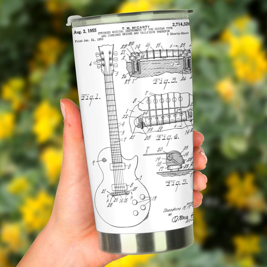 Guitar White Patent Tumbler