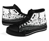 Piano Keys With Music Notes High Tops