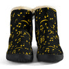 Yellow Music Notes Cozy Winter Boots