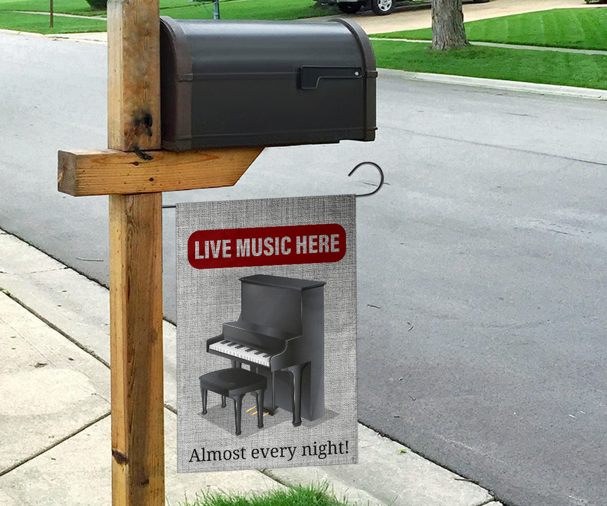 Grand Piano Live Music Flag