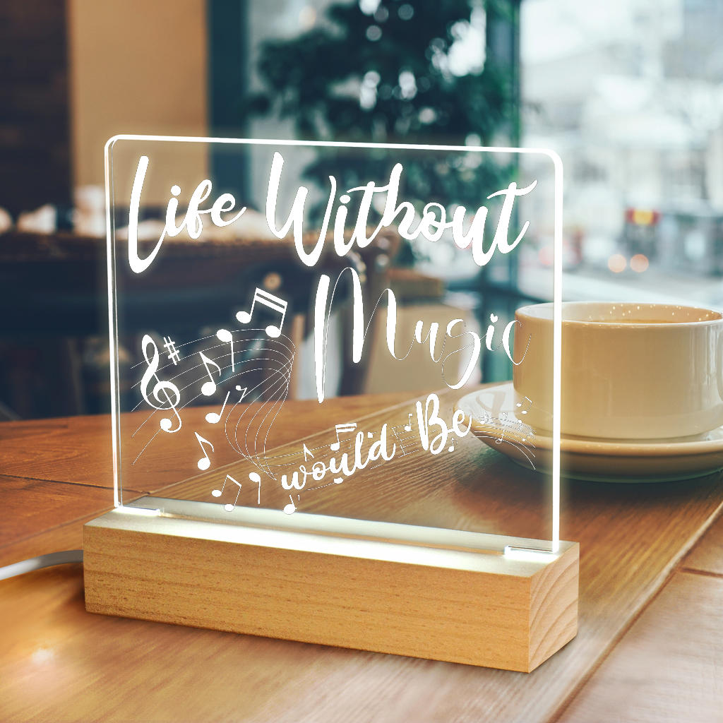 Life Without Music Light Up Acrylic