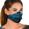 Music Notes Blue Premium Face Mask