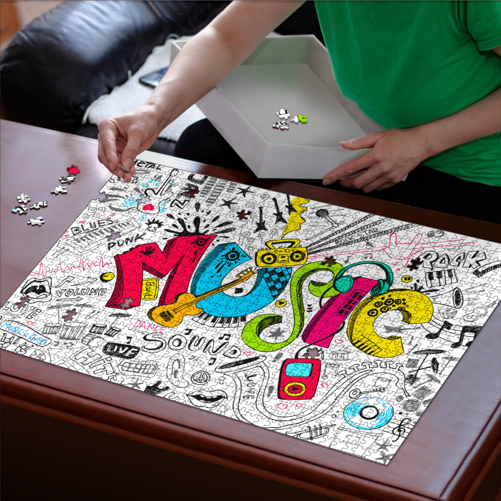 Multi Color Music Art Wood Jigsaw Puzzle - { shop_name }} - Review
