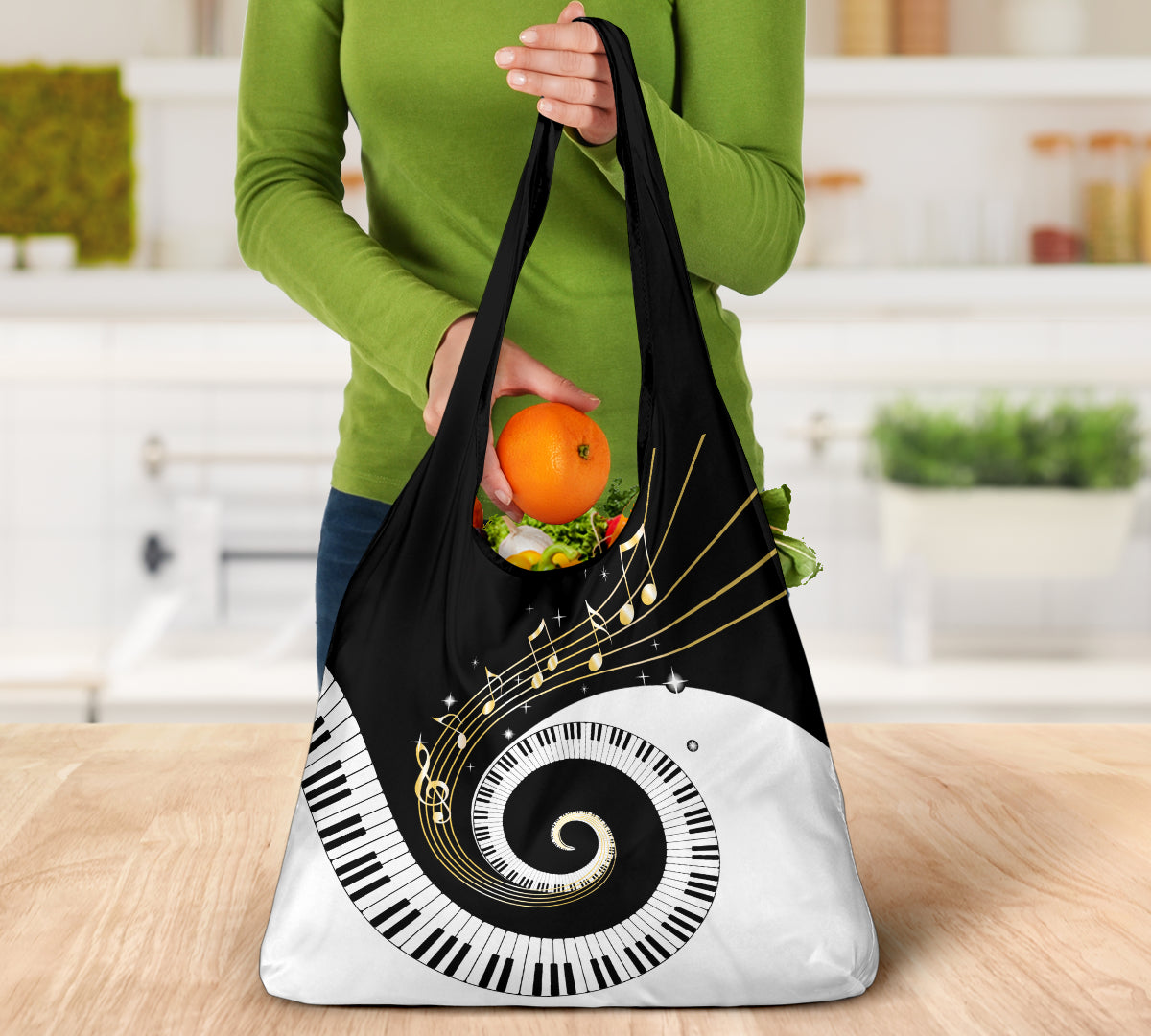 Piano Art Music Grocery Bag 3-Pack