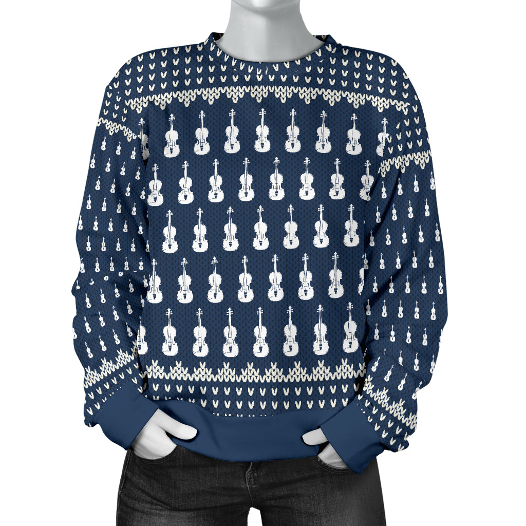 Violin Pattern Women's Sweater - { shop_name }} - Review