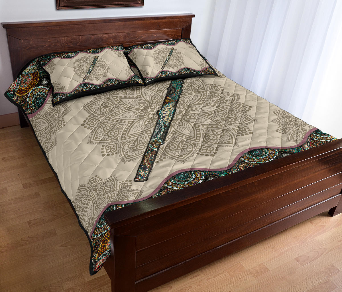 Flute Mandala Quilt Bed Set