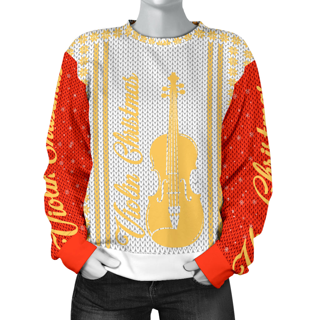 Stunning Violin Christmas Women's Sweater