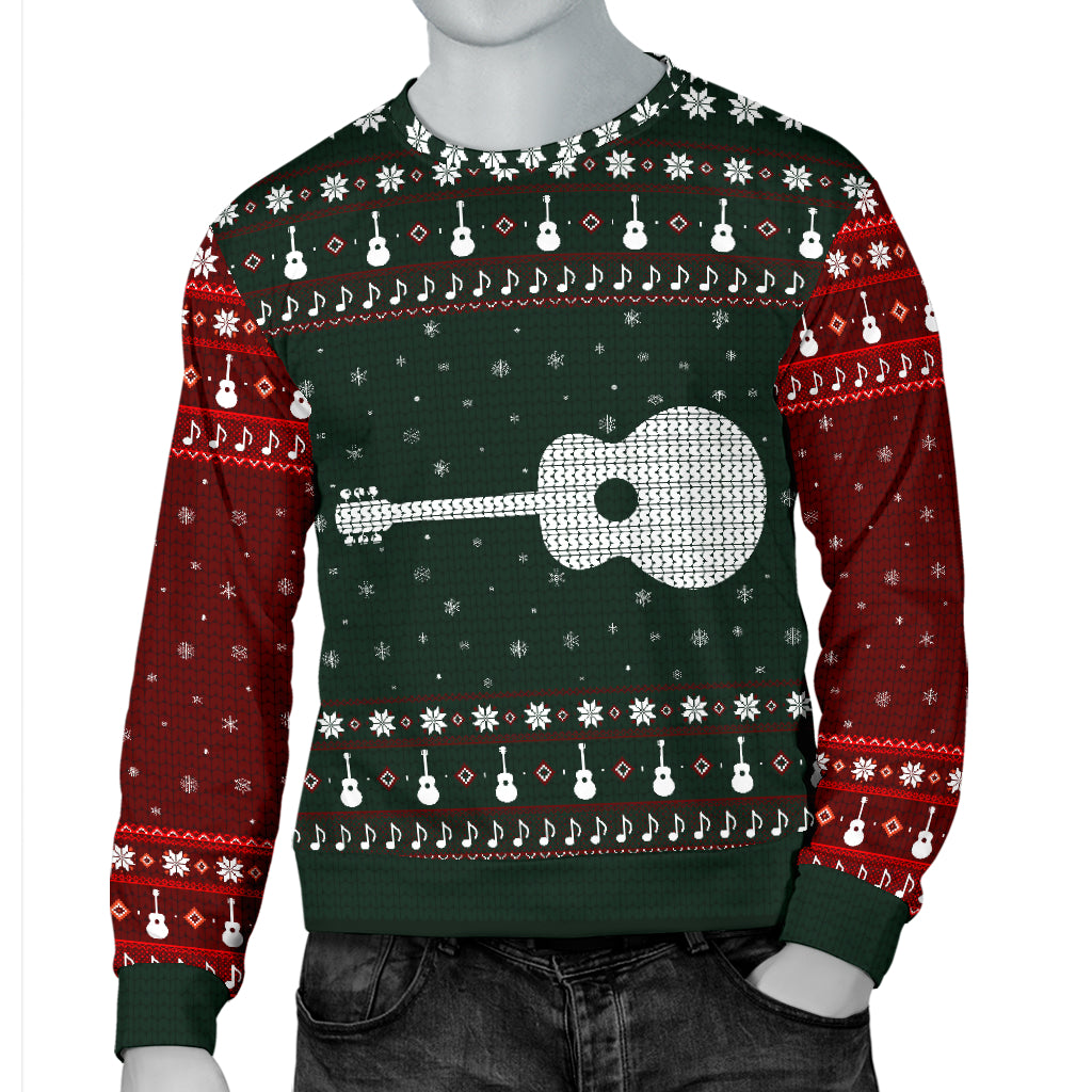 Guitar Snowflake Men's Sweater