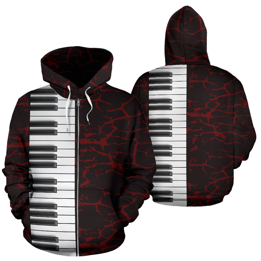 Piano Keys Zip Up Hoodie