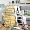 Piano Keys And Old Sheet Music Blanket