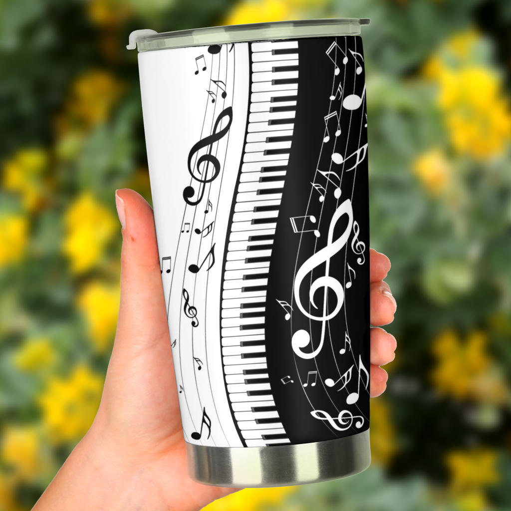 Piano Keys With Musical Notes Tumbler