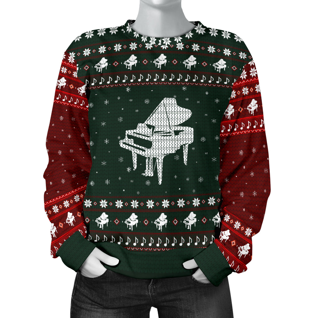 Piano Snowflake Women's Sweater