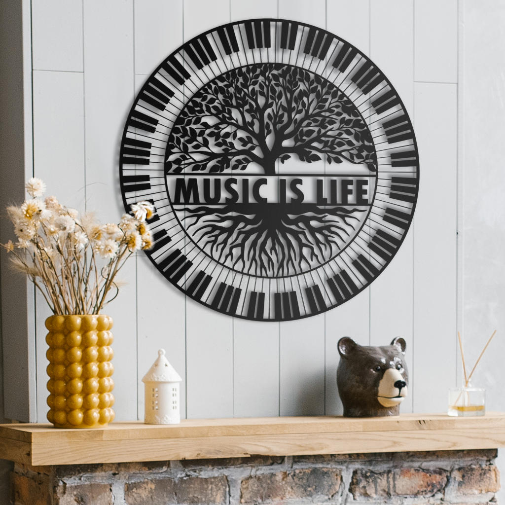 Music Is Life Metal Sign