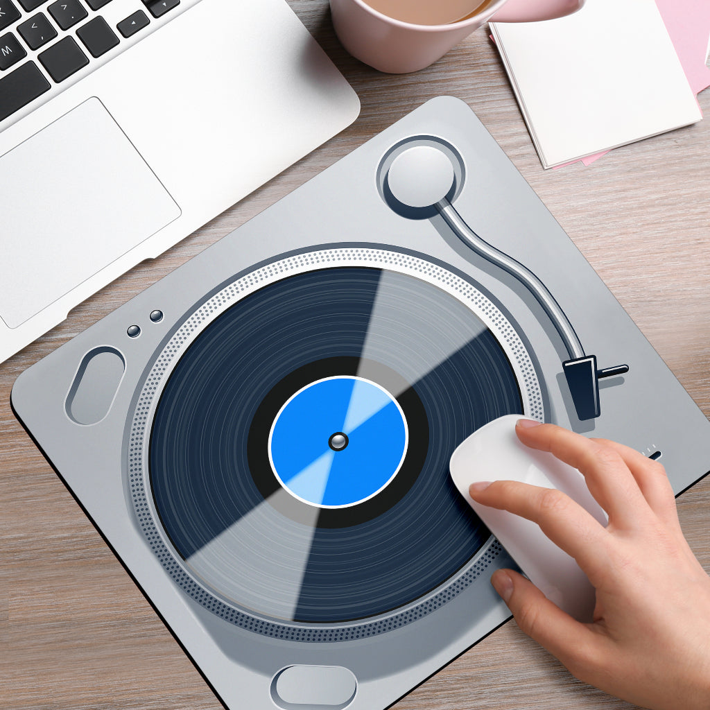 Vinyl Record Grey Mouse Pad