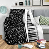 Piano Keys Musical Black Blanket