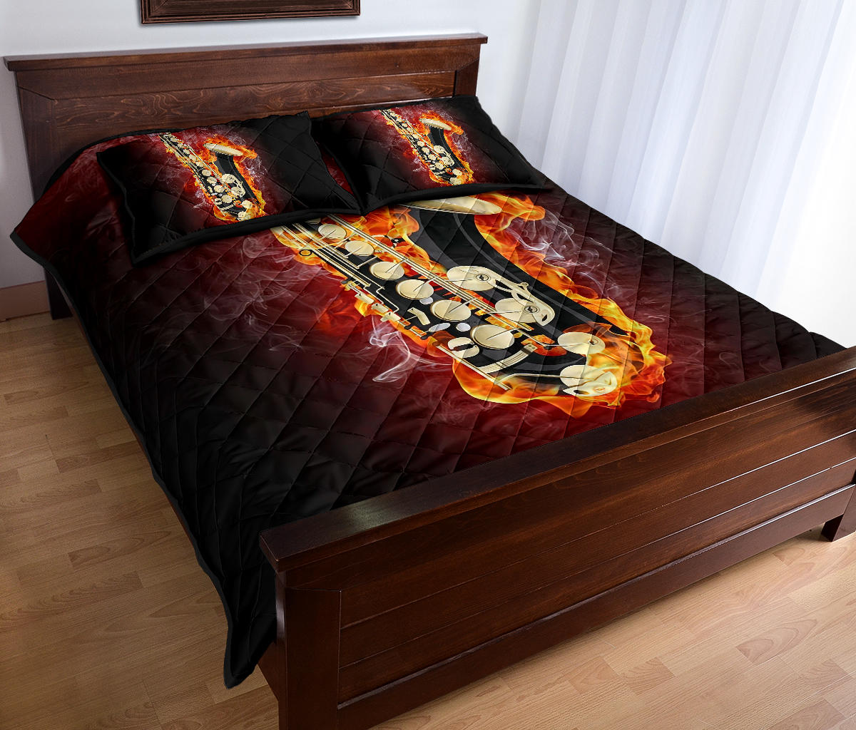 Saxophone Flame Quilt Bedding Set