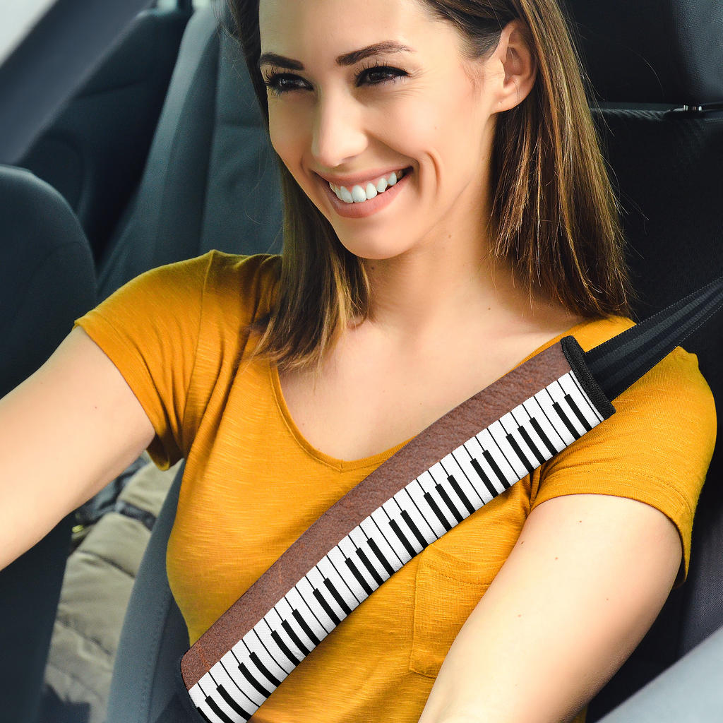 Piano Leather Seat Belt Covers