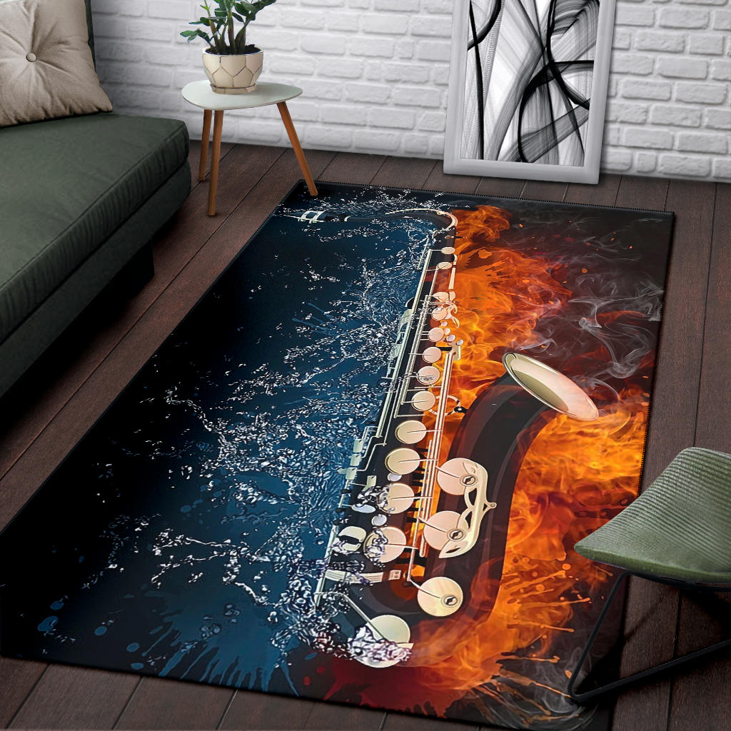 Ice Fire Saxophone Area Rug