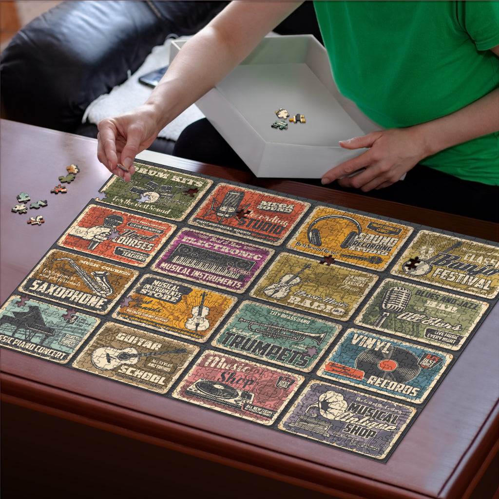 Music Catalogue Wood Jigsaw Puzzle