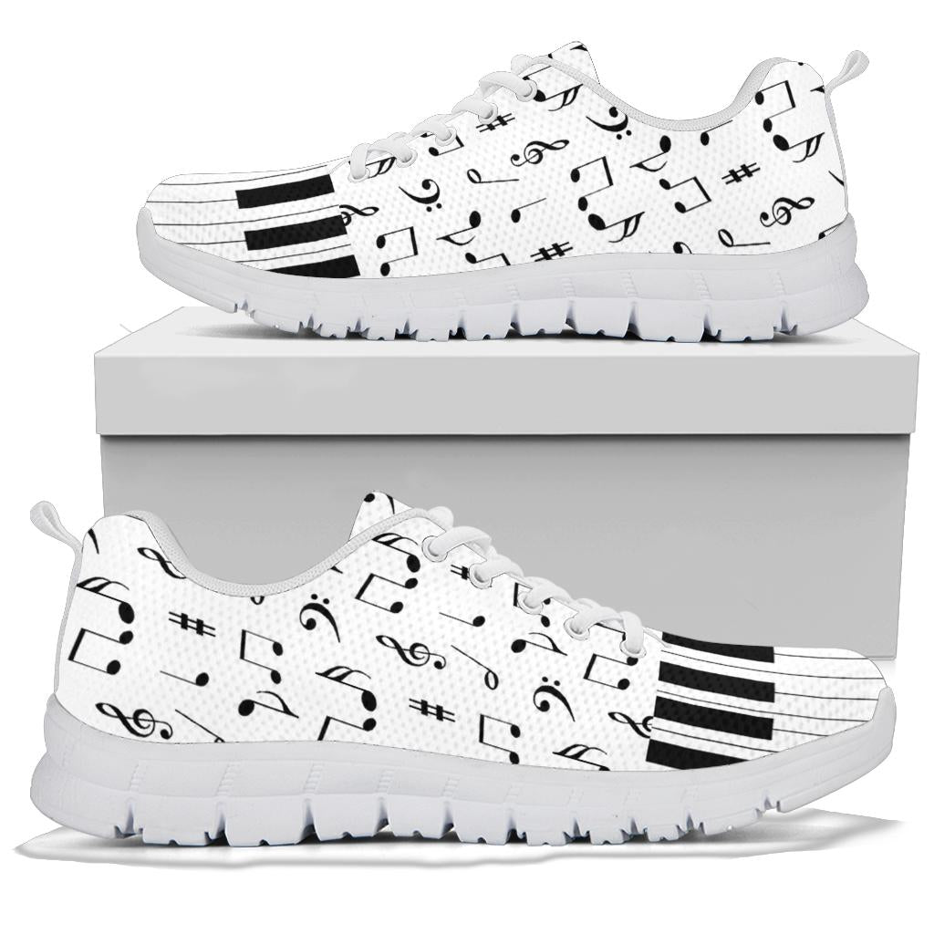 Musical Notes With Piano Art Sneakers