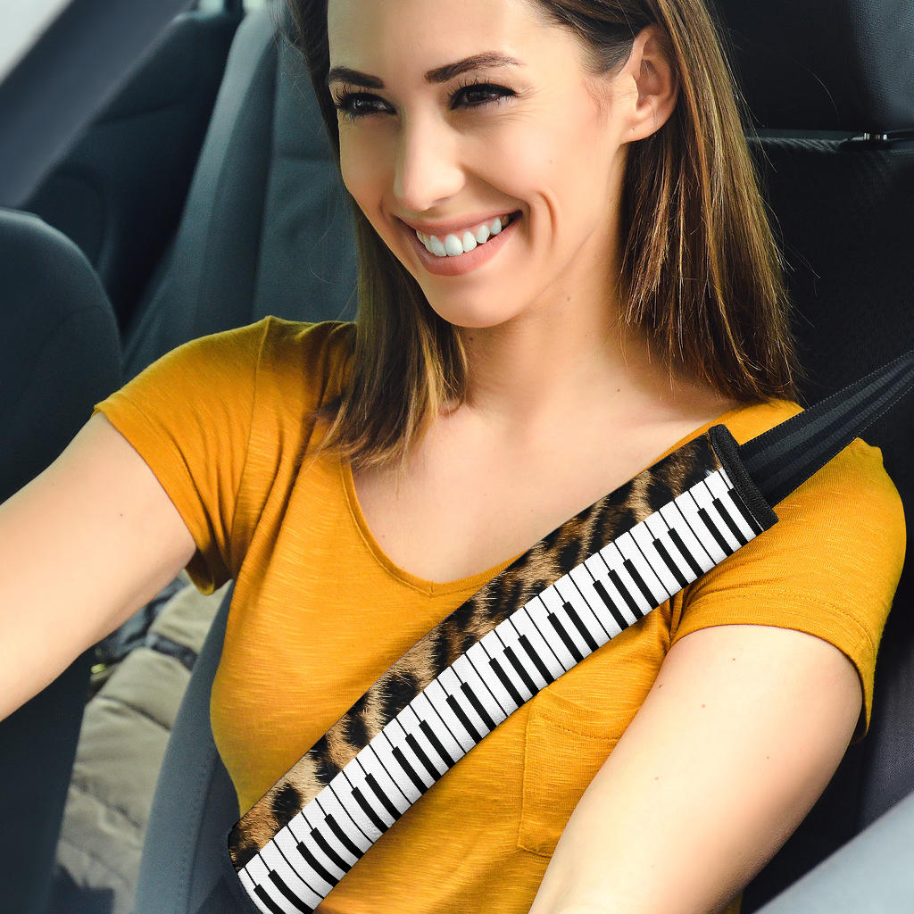 Piano And Leopard Seat Belt Covers