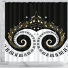Piano Keys Art Musical Notes Shower Curtain