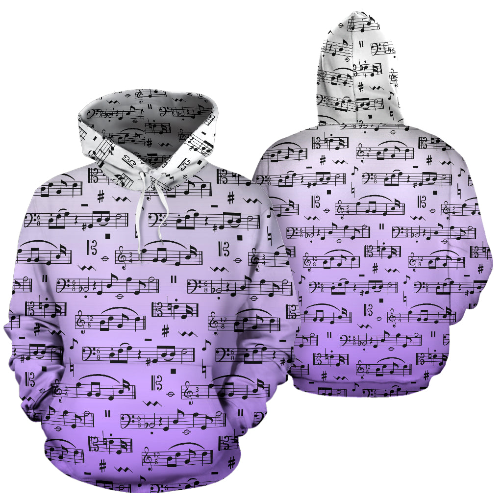 Music Notes Pattern Hoodie