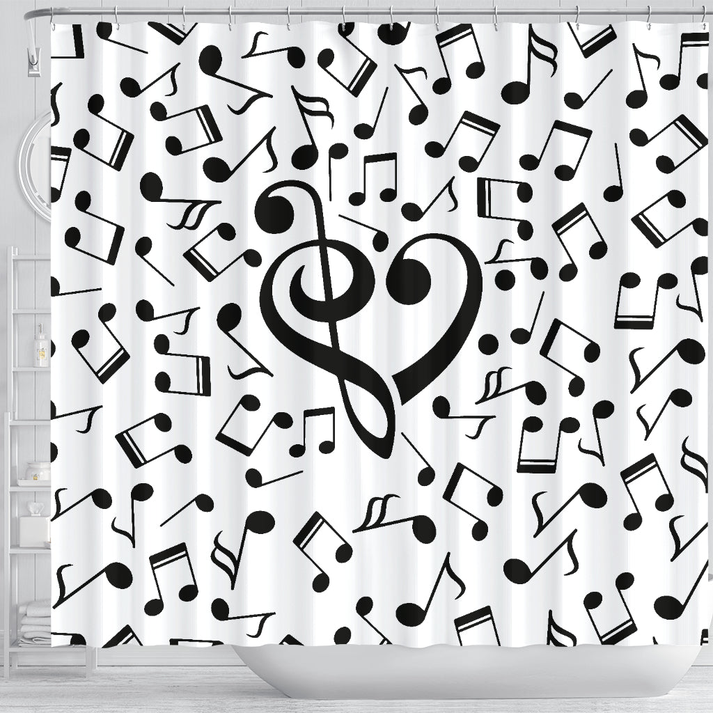 Love Musical Notes Shower Curtain
