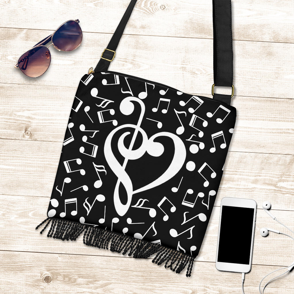 Music Notes Heart Boho Handbag - { shop_name }} - Review