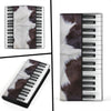 Piano Keys Fur Leather Wallet