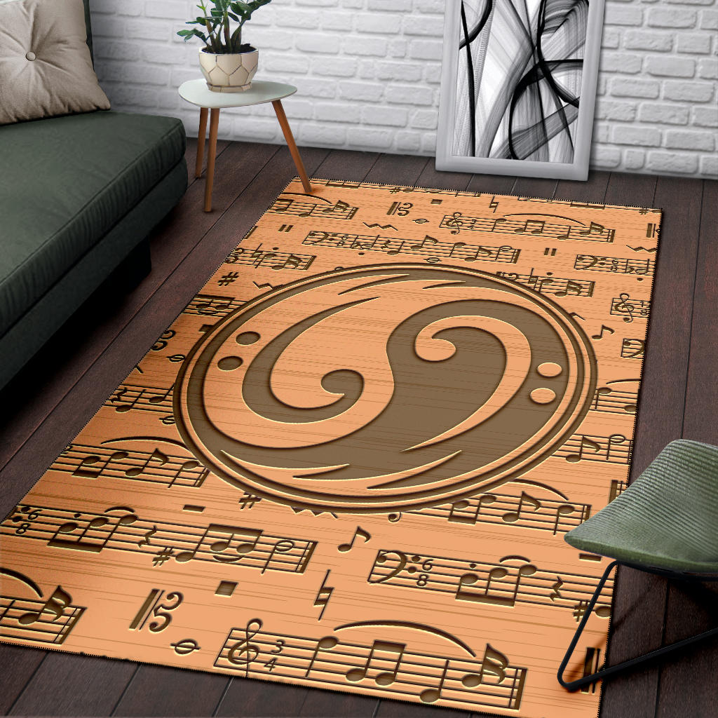 Yin Yang Bass Clef Area Rug
