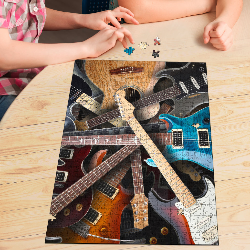 Multiple Guitar Wood Jigsaw Puzzle - { shop_name }} - Review