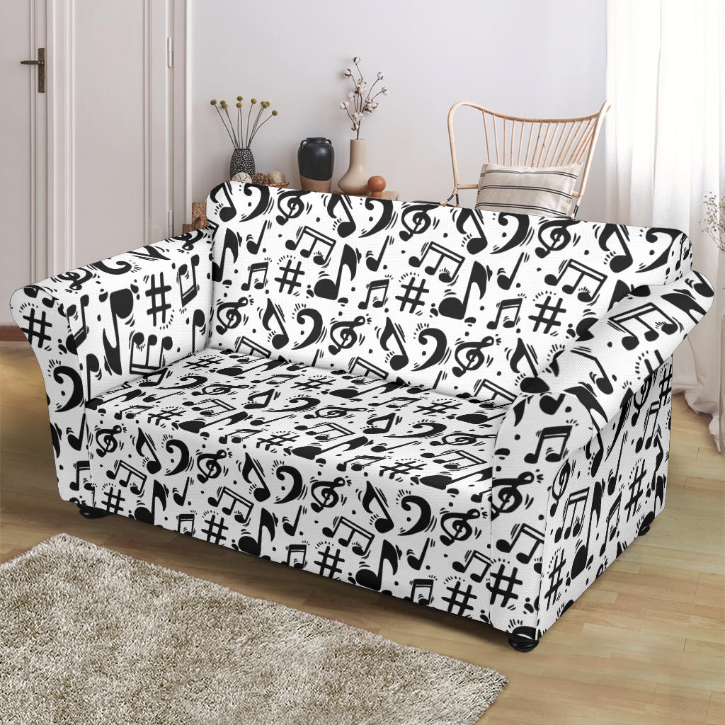 Music Notes Loveseat Slip Cover