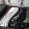 Piano Keys With Musical Notes Area Rug